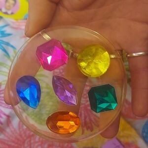 Blinged out princess coaster. Beautiful colored "gems"